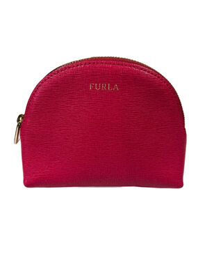 Furla Fuchsia Dome Saffiano Cosmetic Case EUC